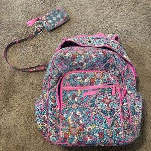 Vera Bradley matching book bag and wallet lanyard